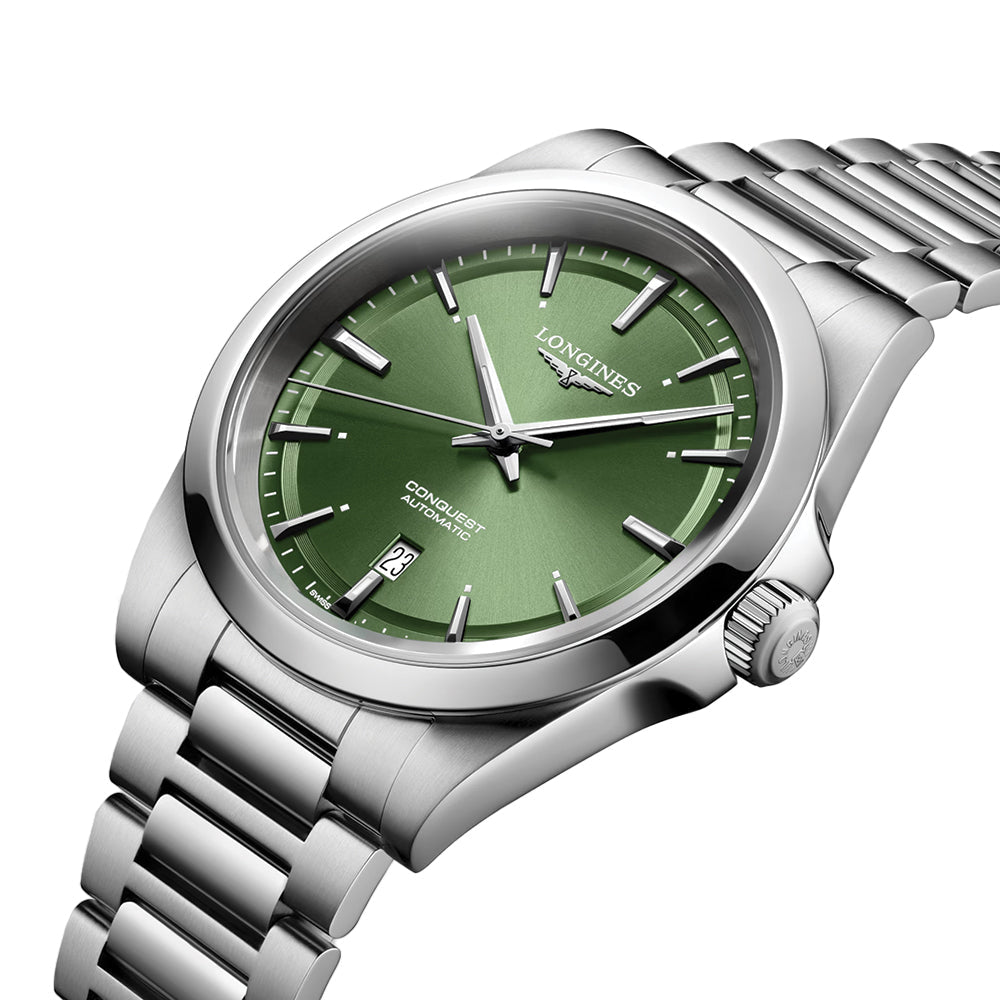 longines Conquest 41mm - Sunray Green on Bracelet