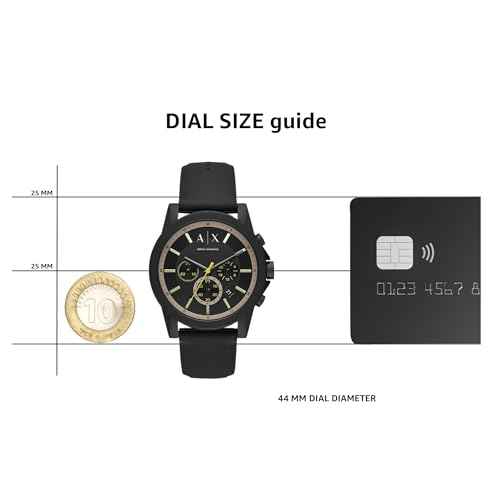 Armani Exchange Outerbanks AX1343 Men's Chronograph Watch – Black Dial with Black Silicone Strap