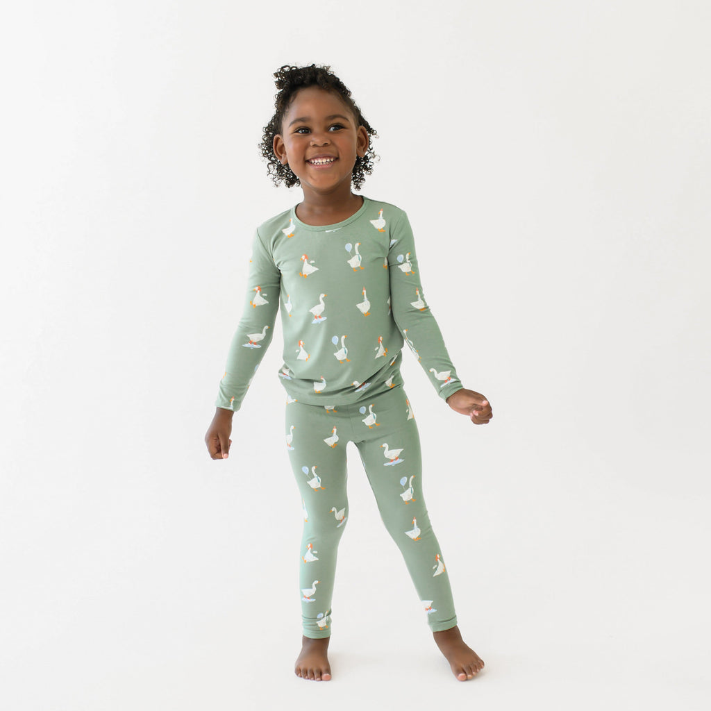 Long Sleeve Pajamas in Silly Goose