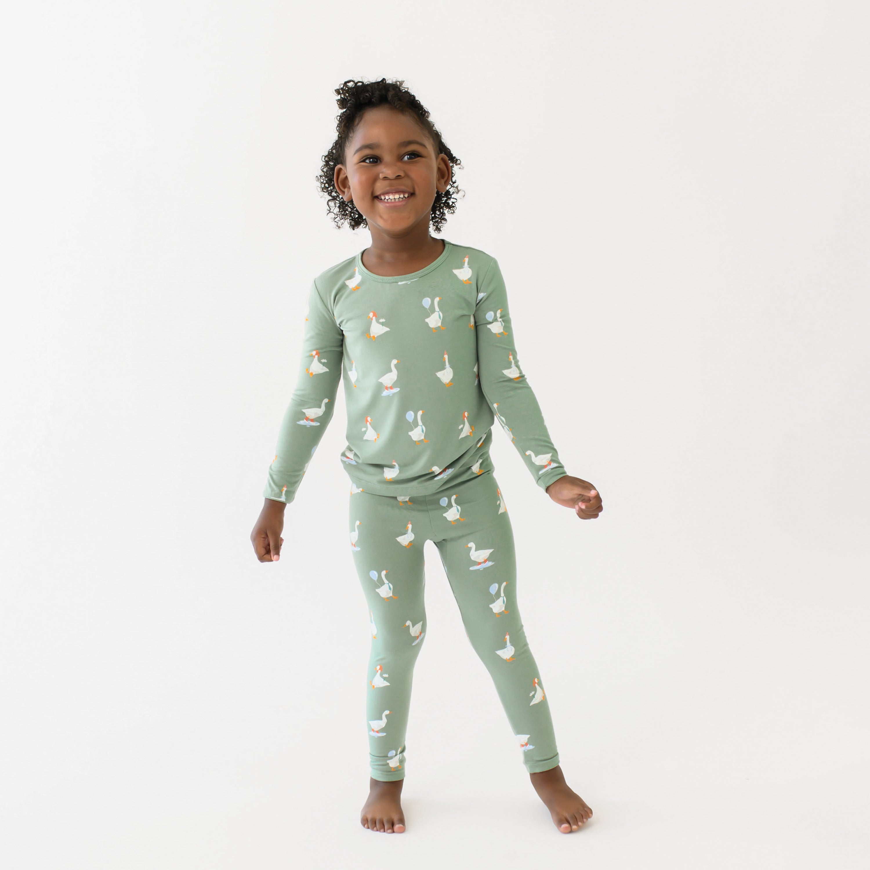 Long Sleeve Pajamas in Silly Goose