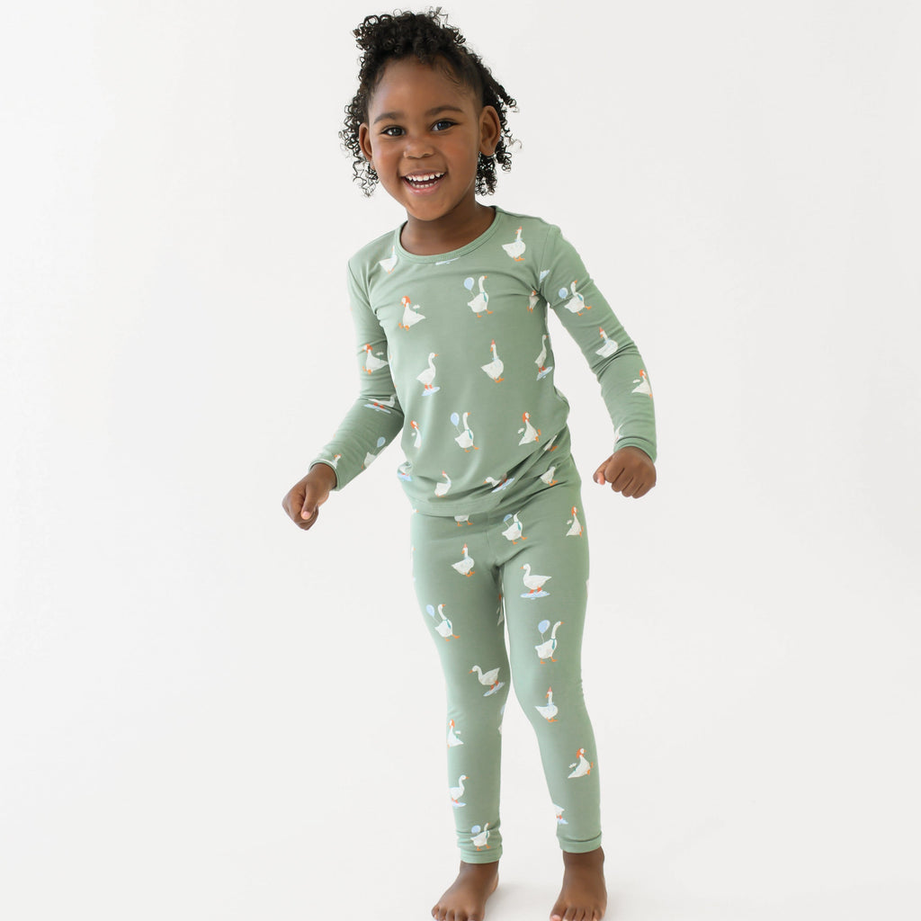 Long Sleeve Pajamas in Silly Goose