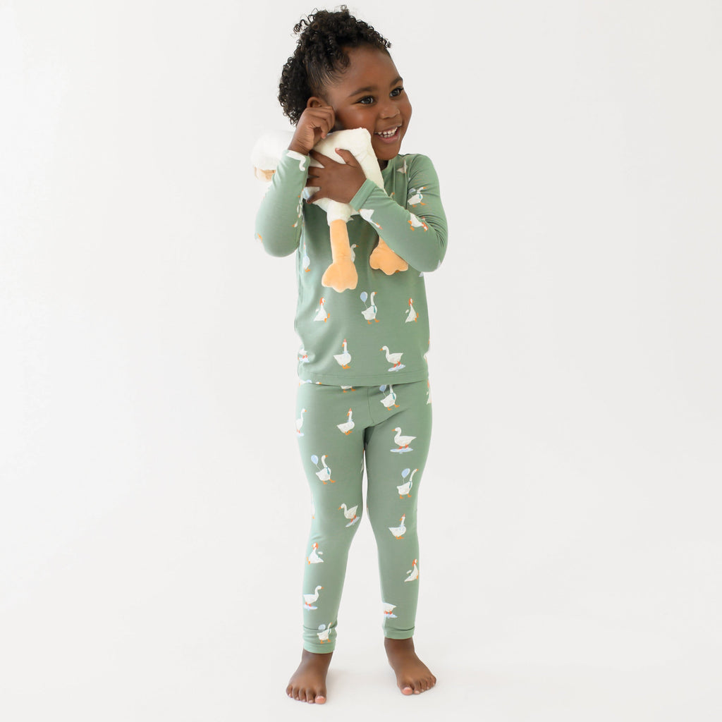 Long Sleeve Pajamas in Silly Goose