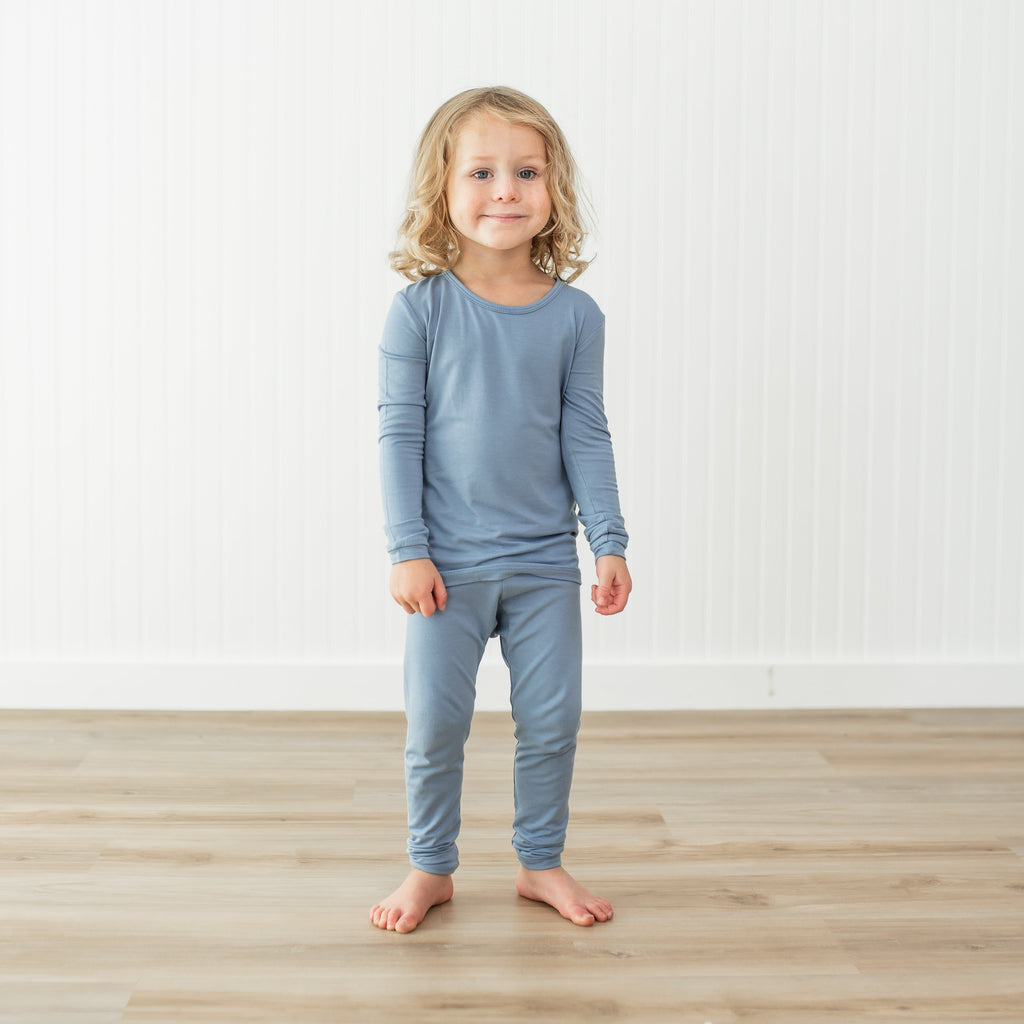 Long Sleeve Pajamas in Slate