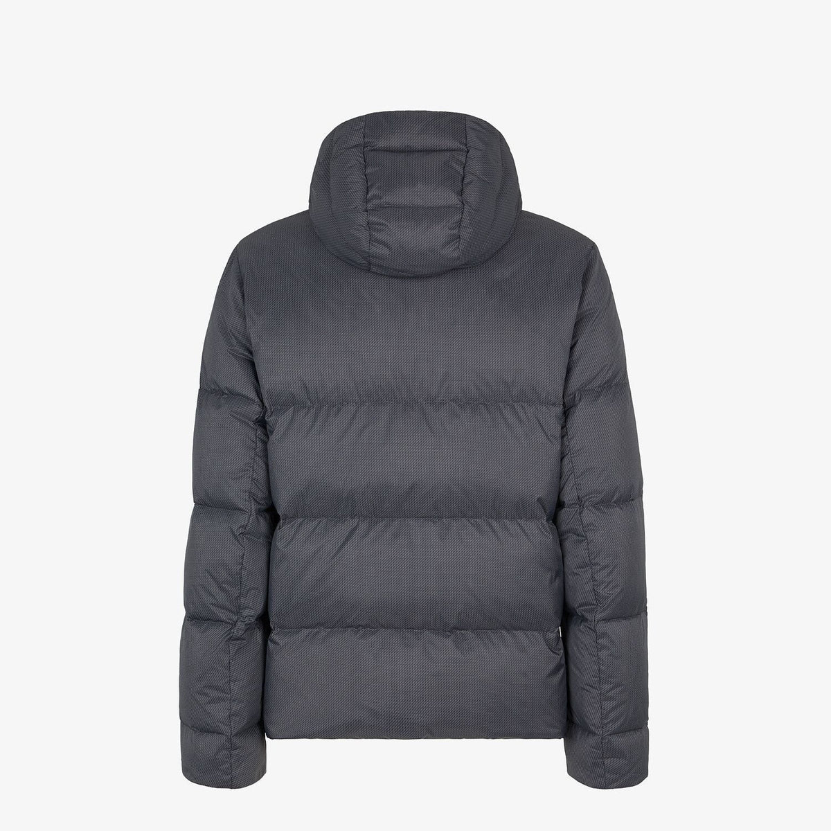 Fendi Grey Hooded Baffled Puffer Jacket