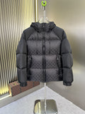 LV Hooded Monogram-Panel Puffer Coat