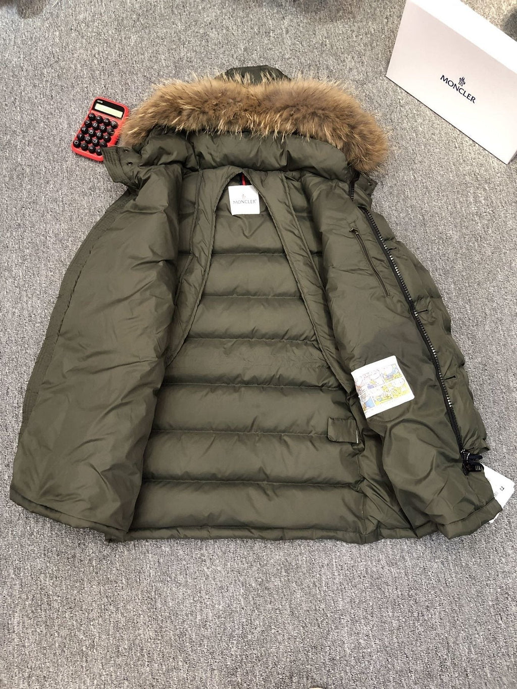 Moncler Hooded Fur-Trim Puffer Coat