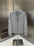 Dior Grey Monogram Hooded Zip Jacket
