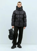 Moncler Black Quilted Hooded Puffer Coat