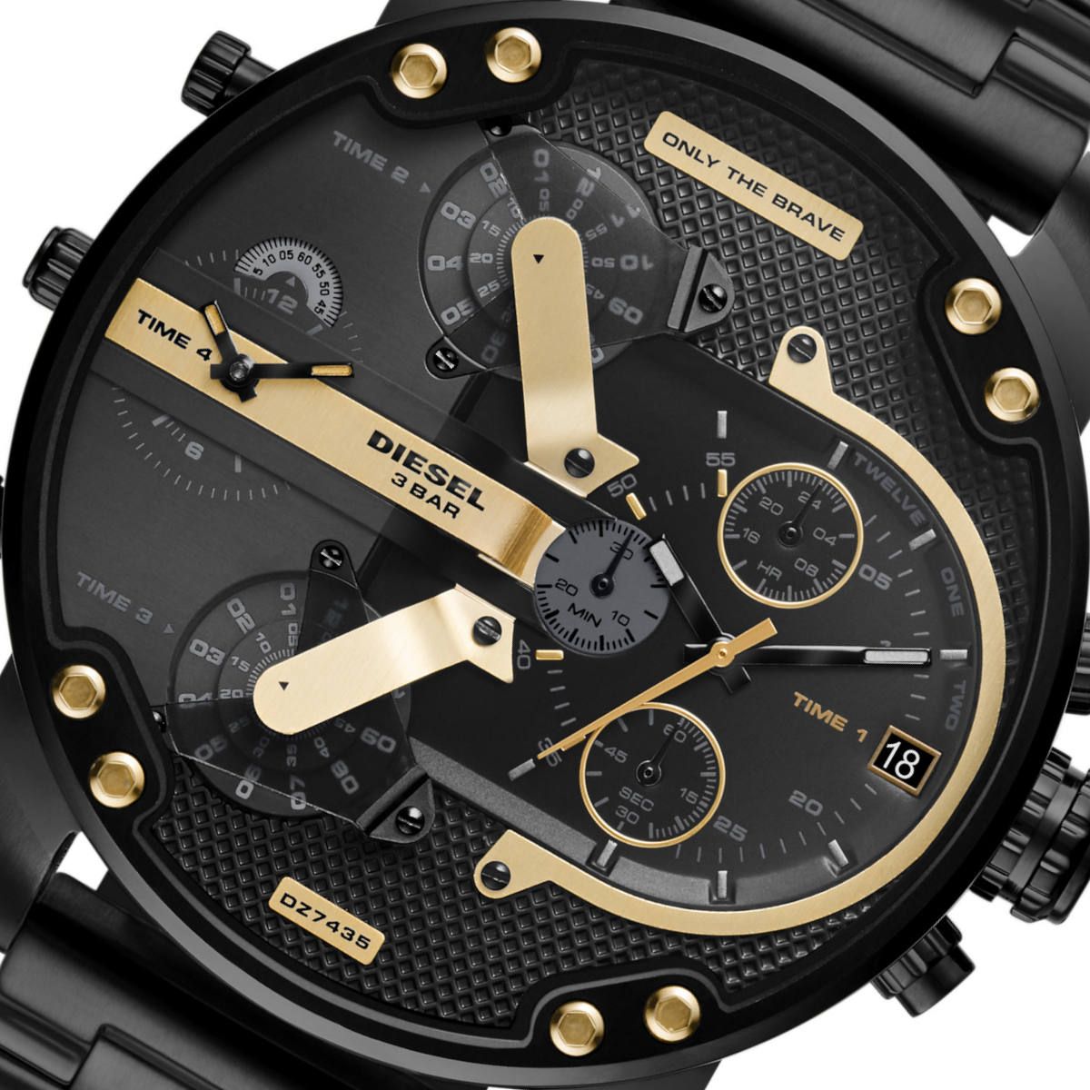 Diesel DZ7435 Mr. Daddy 2.0 Chronograph Men's Watch – Black Dial & Black Stainless Steel Strap